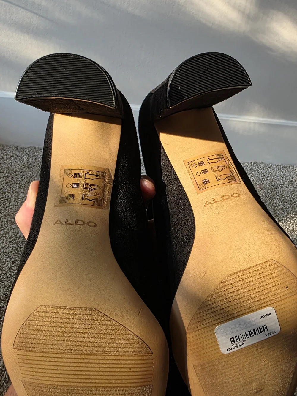 ALDO Black Suede Over-The-Knee Boots Block Heel Size [8 1/2] Excellent Condition